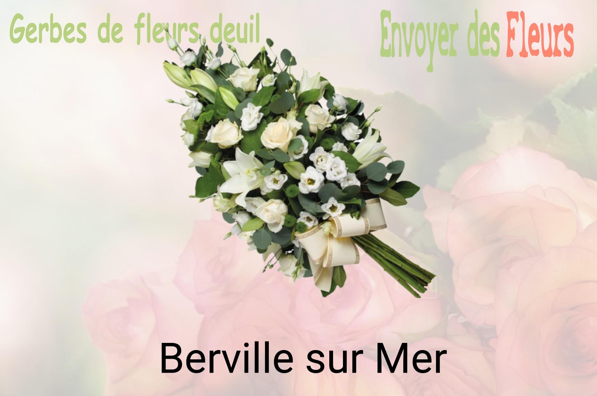 Gerbe de fleurs de deuil livrée à Berville-sur-Mer